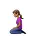 🧎🏽‍♀️ woman kneeling: medium skin tone display on Apple